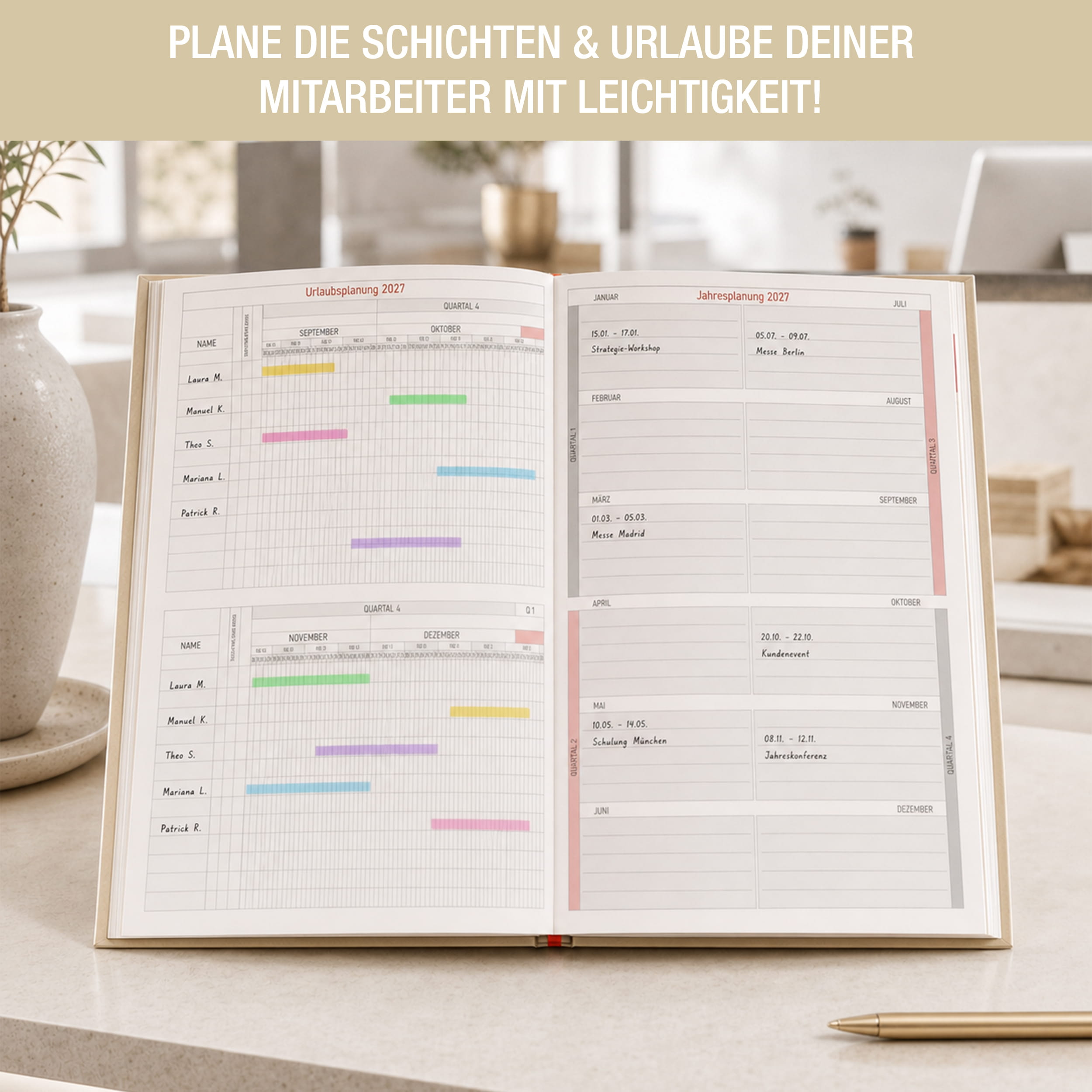 Praxisplaner 2027 A4 Bloom Premium Hardcover