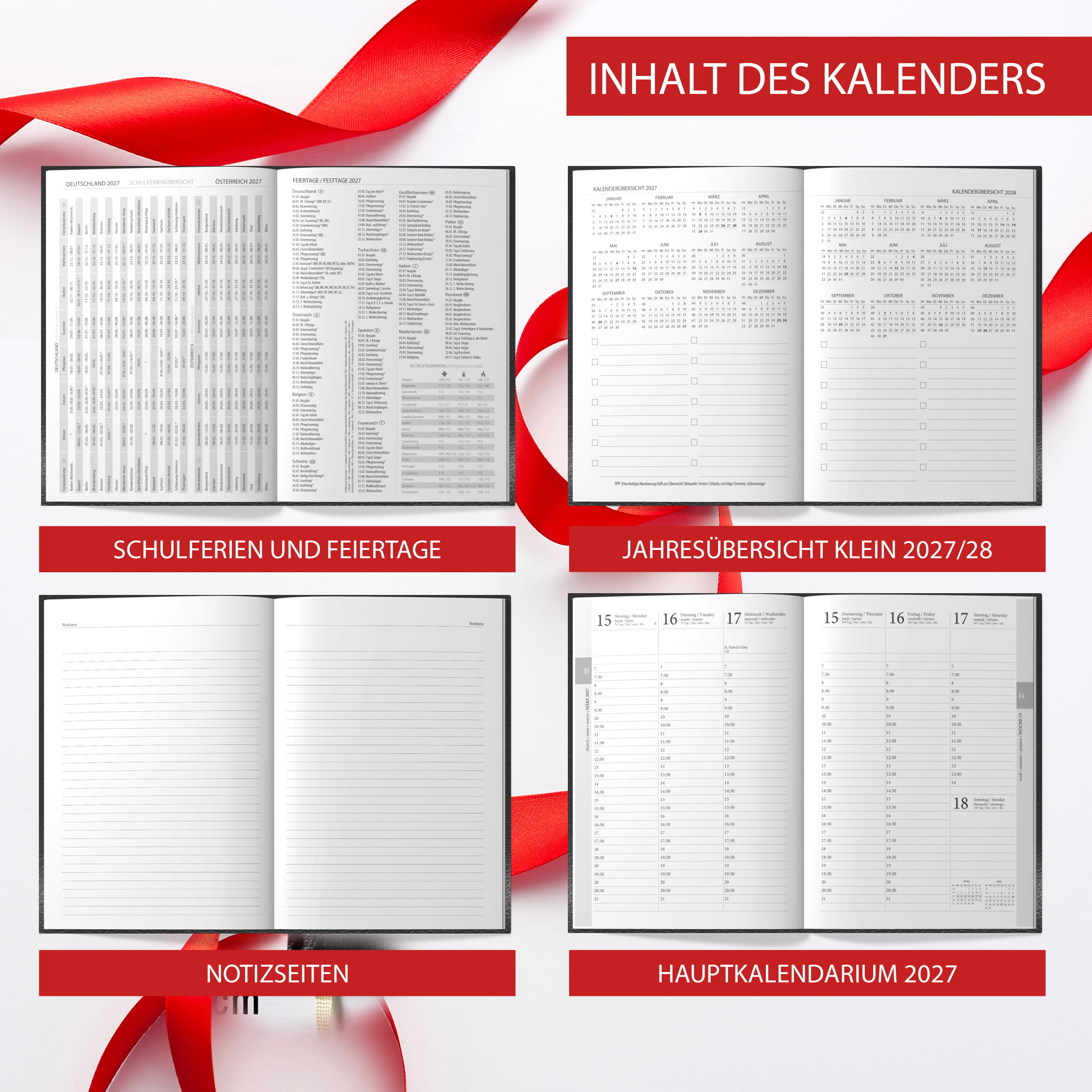 Buchkalender 2027 OptiPlaner Pure schwarz