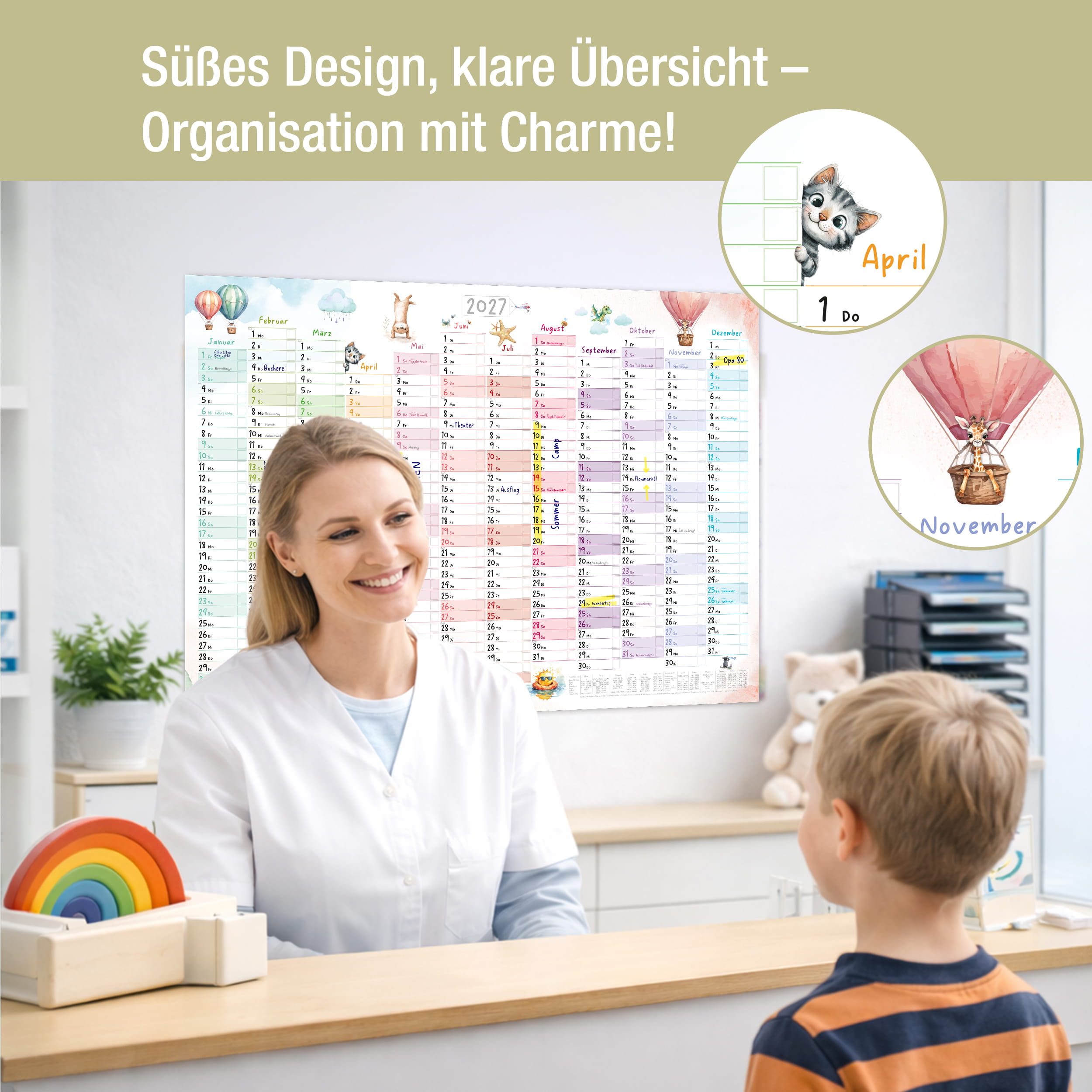 Wandkalender 2027 A1 Tierwelt