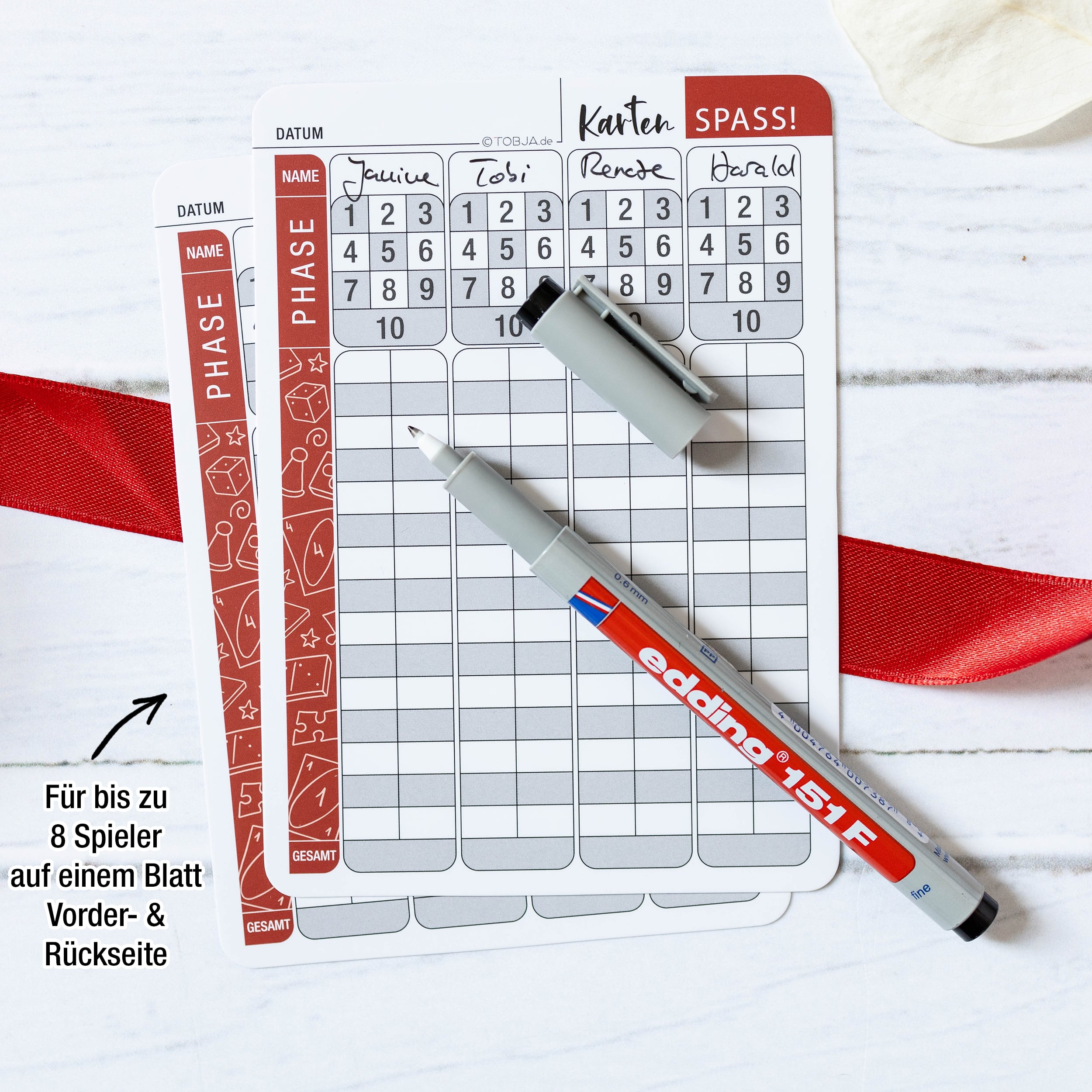 A6 Abwischbare Ersatzblätter Wertungsblatt