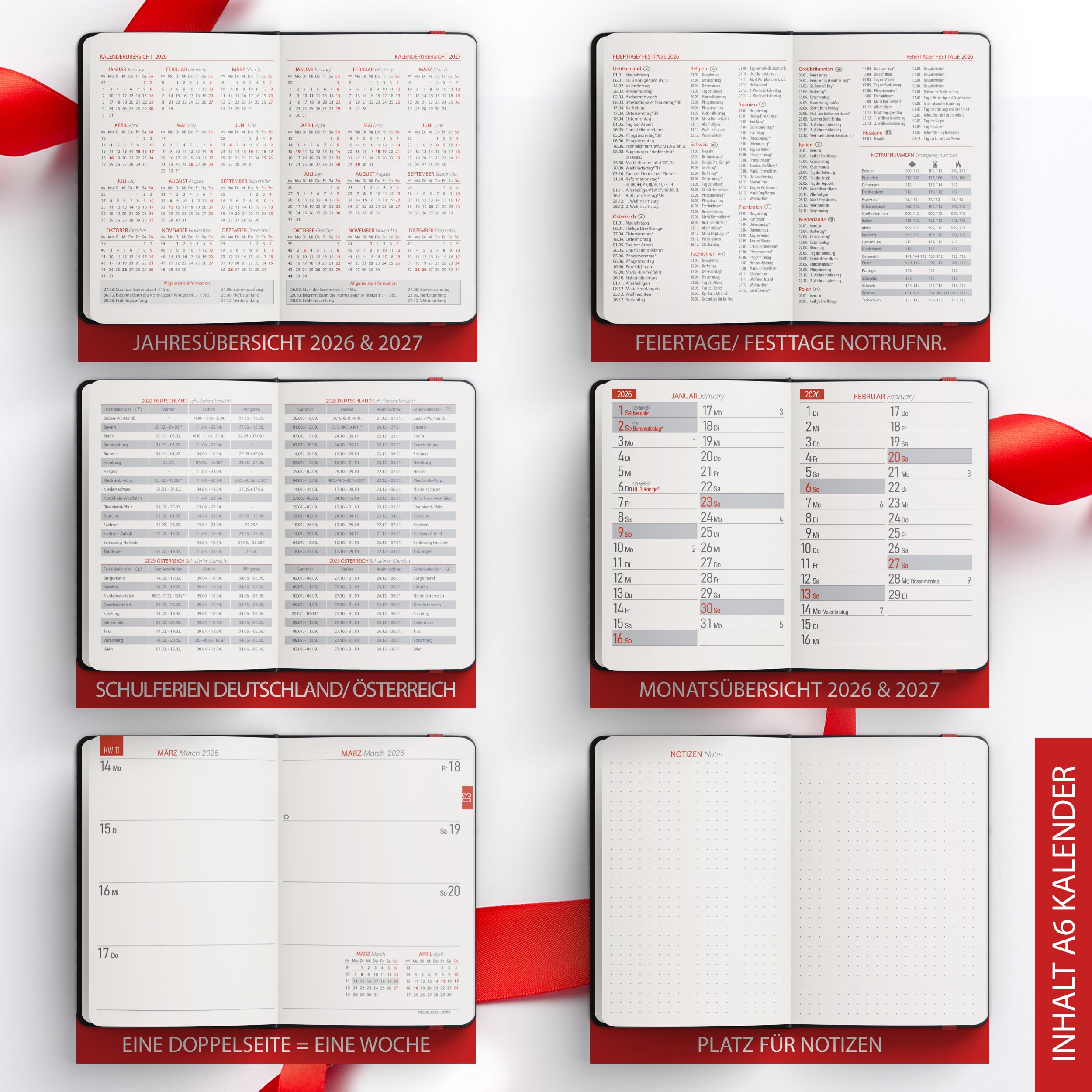 A6 Taschenkalender 2026 "Black Success" Kalender A6 Taschenkalender 2026 "Black Success" Kalender