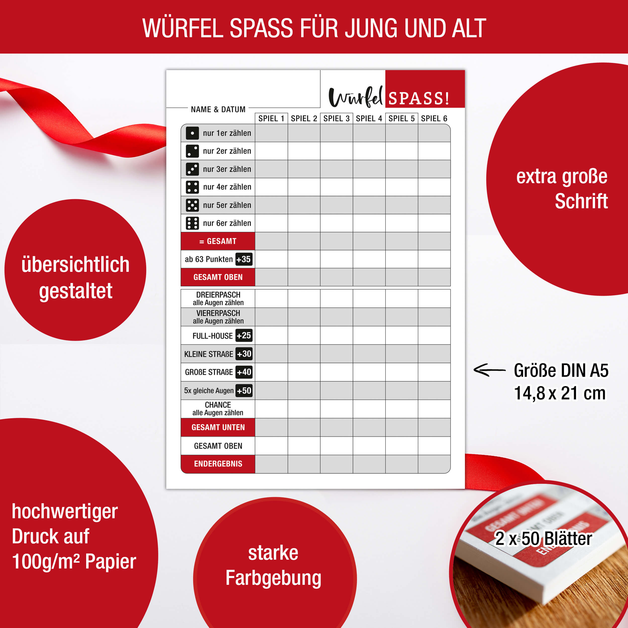 Würfelspiel Block "Senior Würfel-Spass"