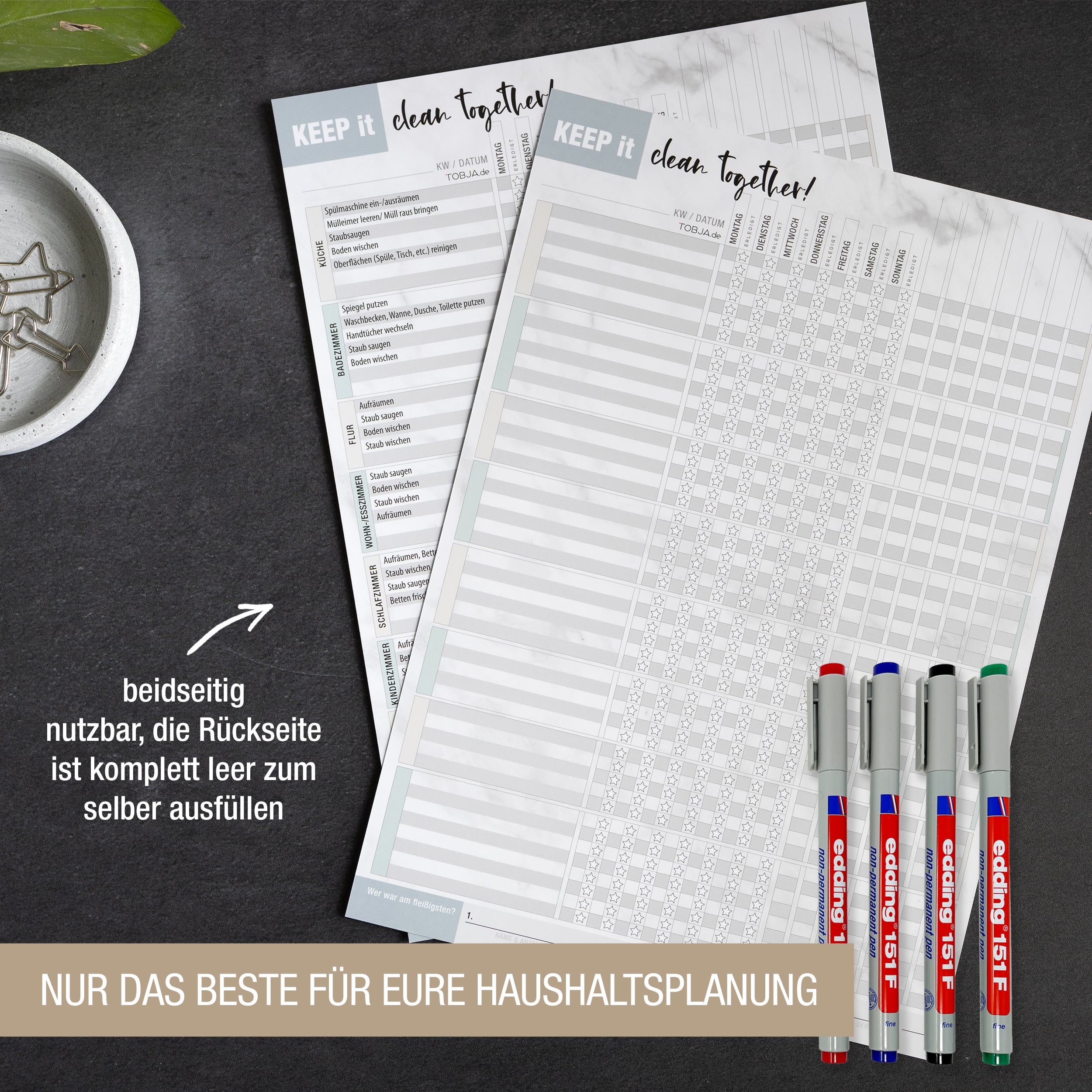 Haushaltsplaner Blatt 4 Stifte