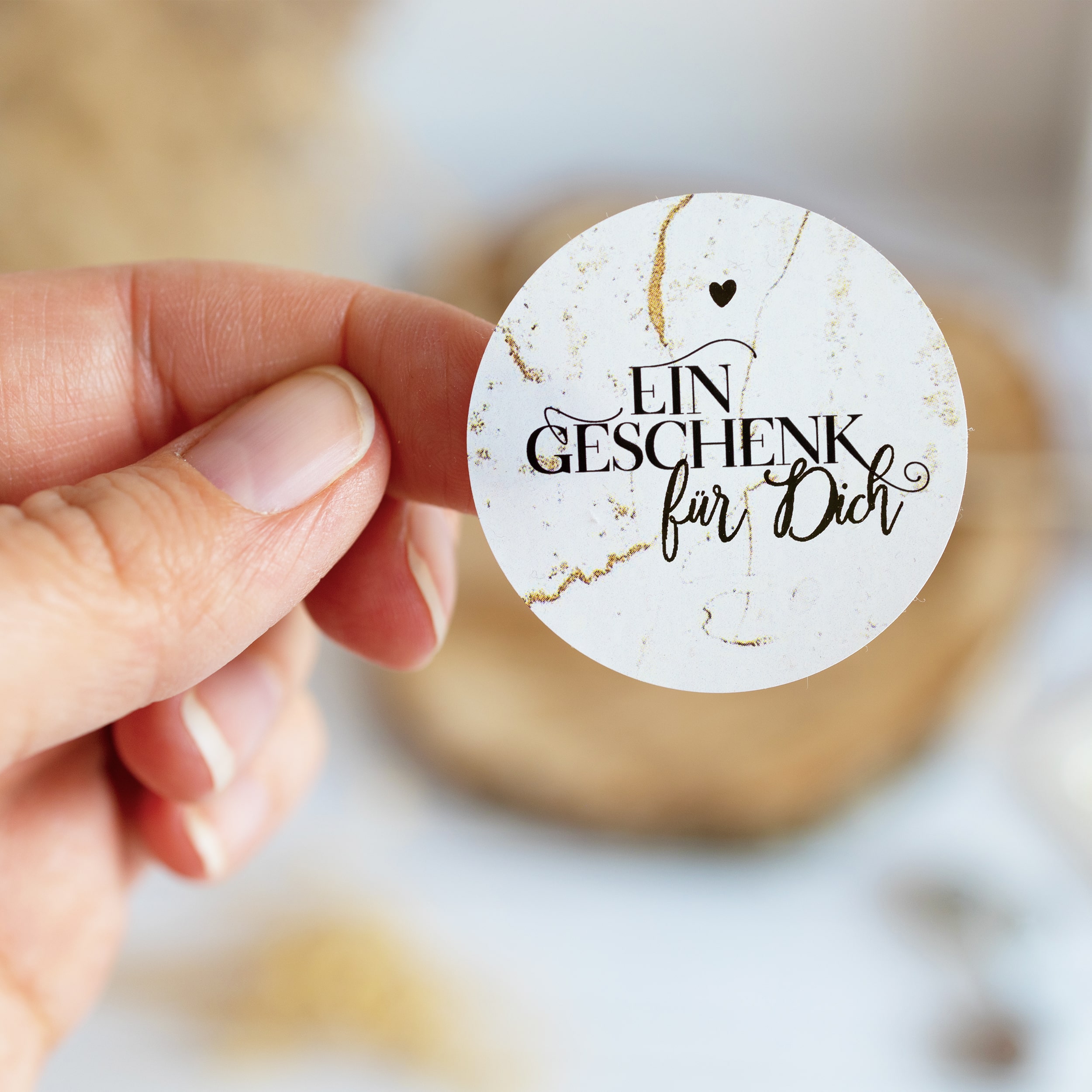 "Ein Geschenk für Dich" Aufkleber Gold