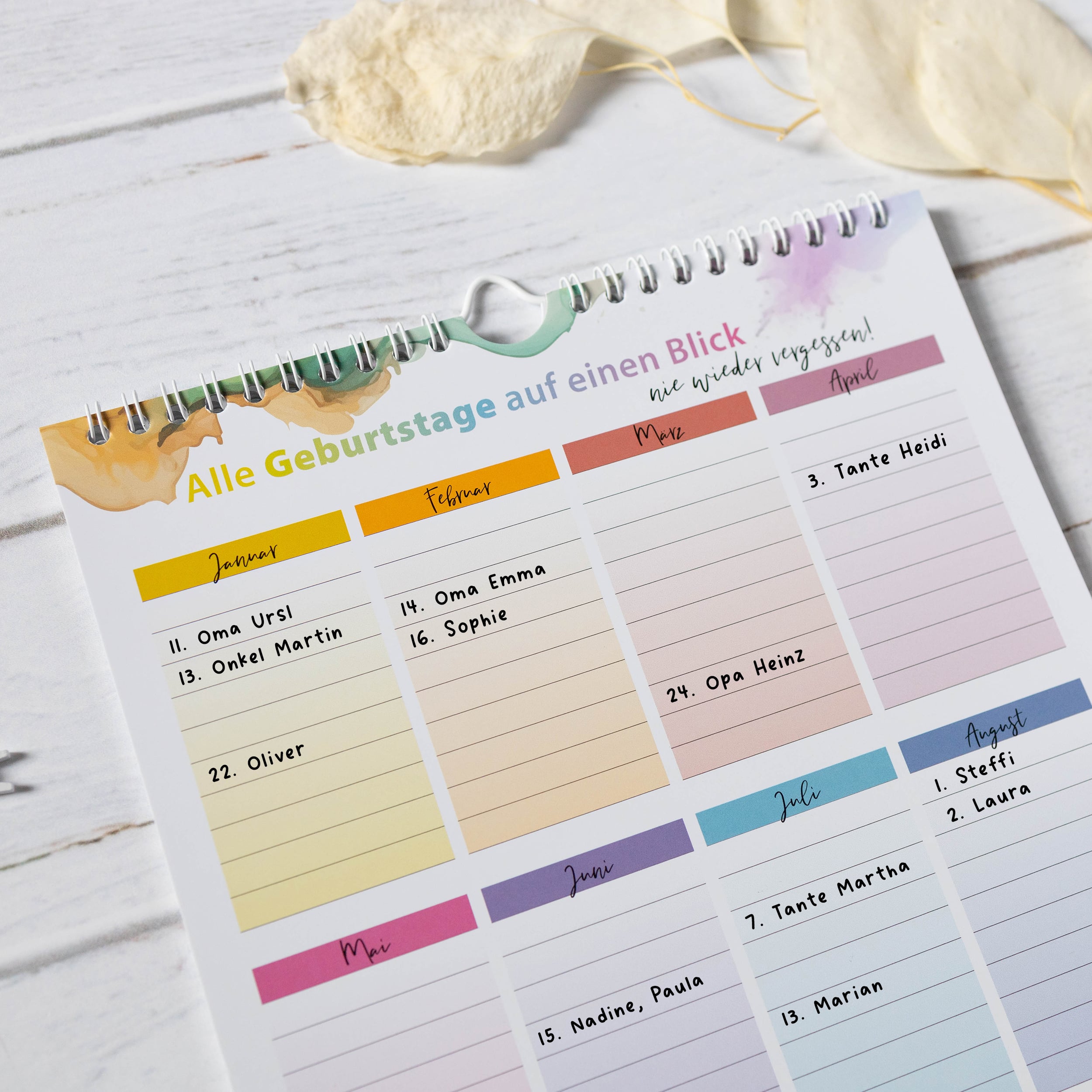 A4 Bastelkalender 2026 "Aquarell"  A4 Bastelkalender 2026 "Aquarell"