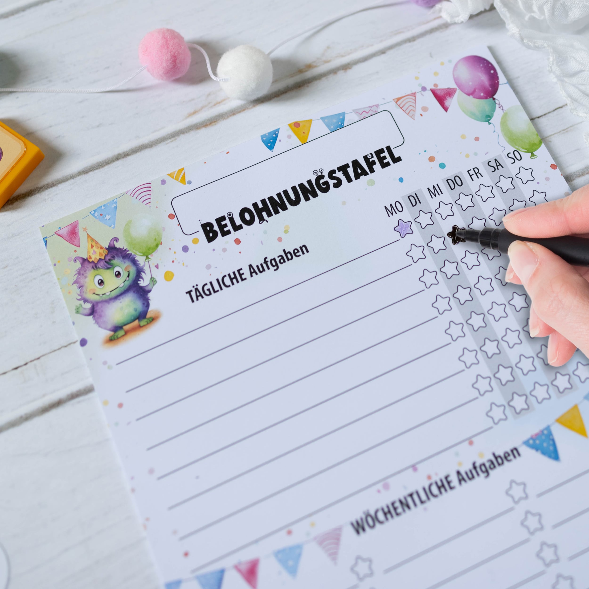 Belohnungstafel Kinder 25 Blatt Monster Belohnungstafel Kinder 25 Blatt Monster