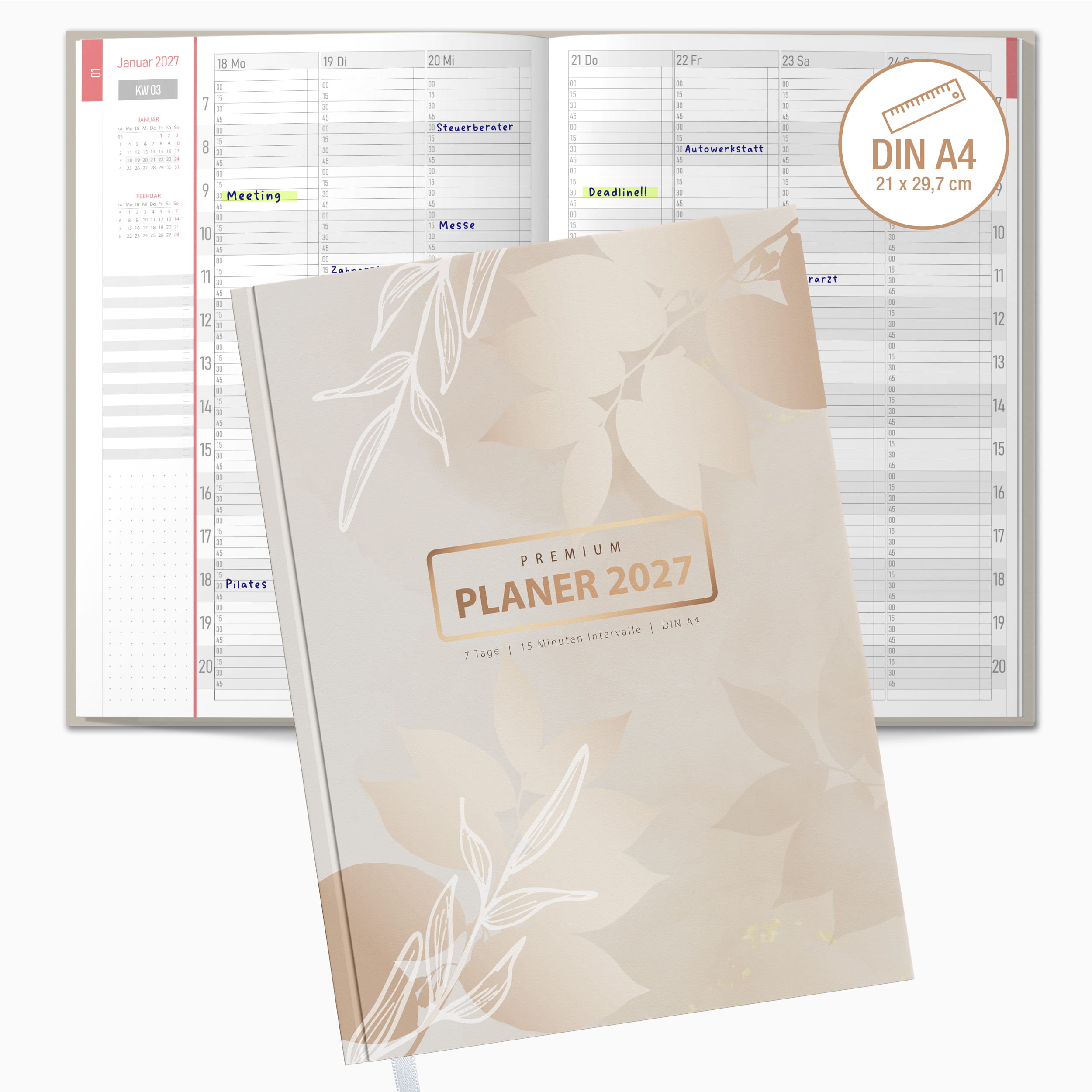 Praxisplaner 2027 A4 Bloom Premium Hardcover