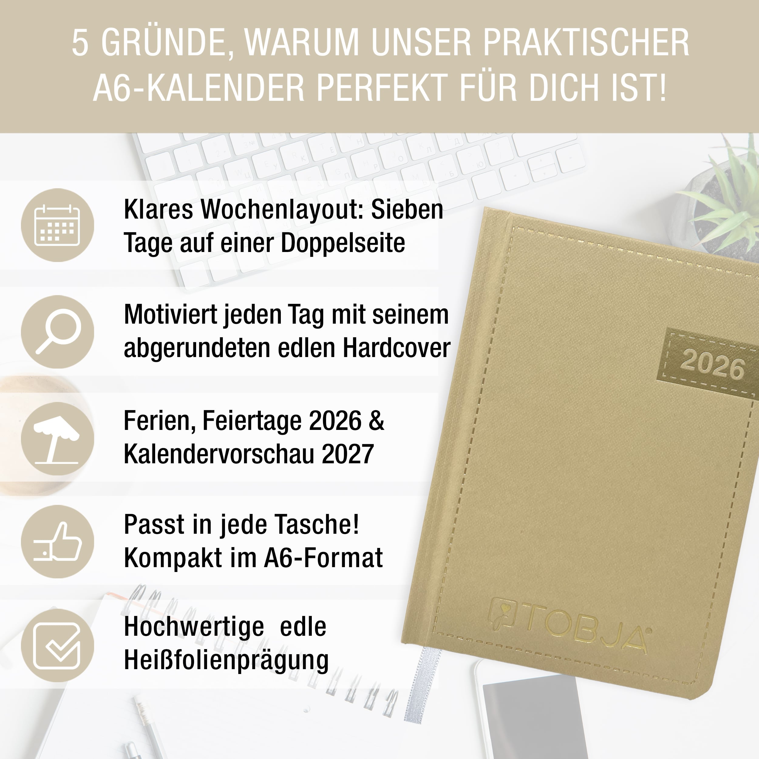 Taschenkalender 2026 A6 "Denim" A6 Taschenkalender 2026 "Denim" Kalender