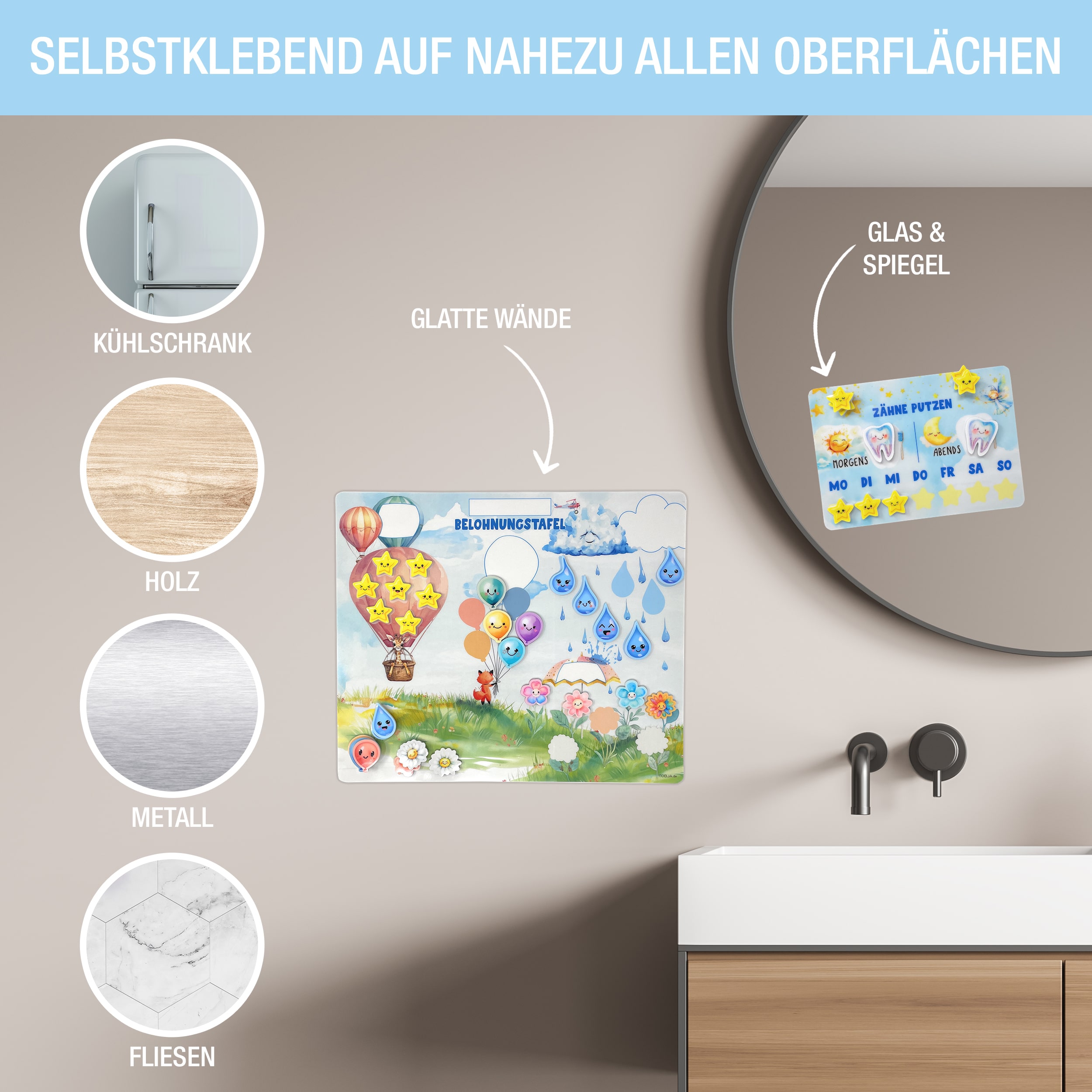 Belohnungstafel Set mit Zahnputztafel Belohnungstafel Set mit Zahnputztafel
