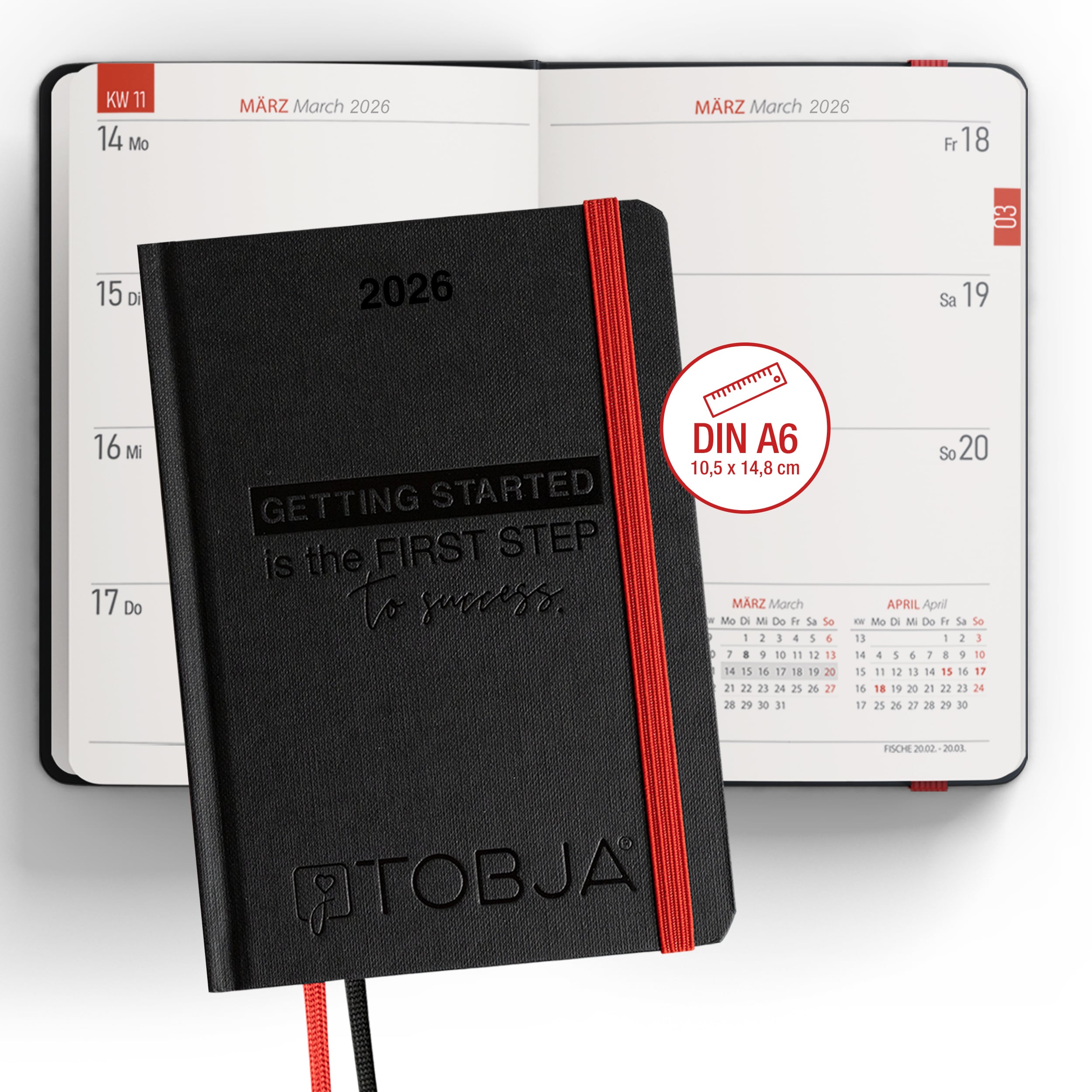 A6 Taschenkalender 2026 "Black Success" Kalender