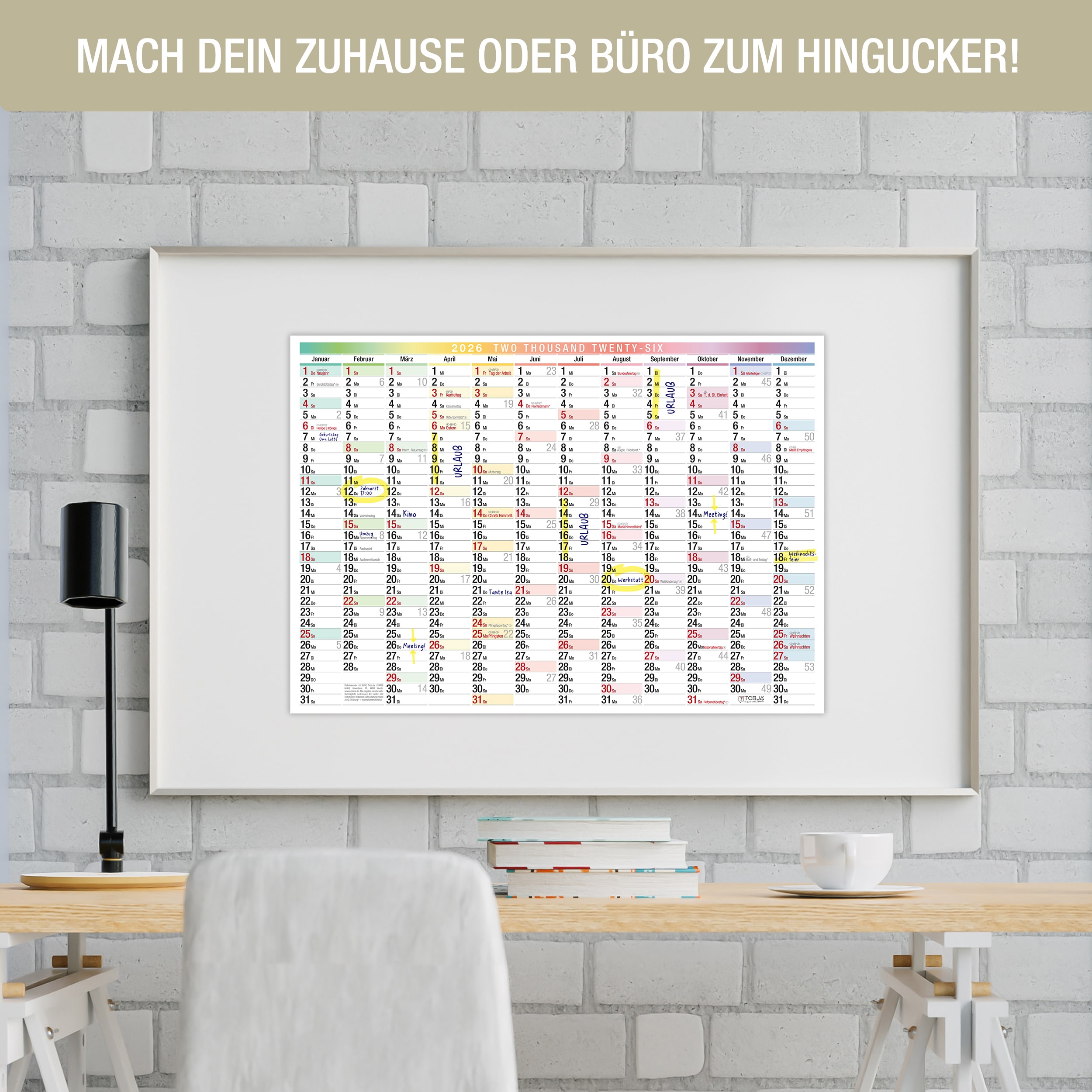 Wandkalender A3 2026 "bunt" Wandkalender A3 2026 "bunt"