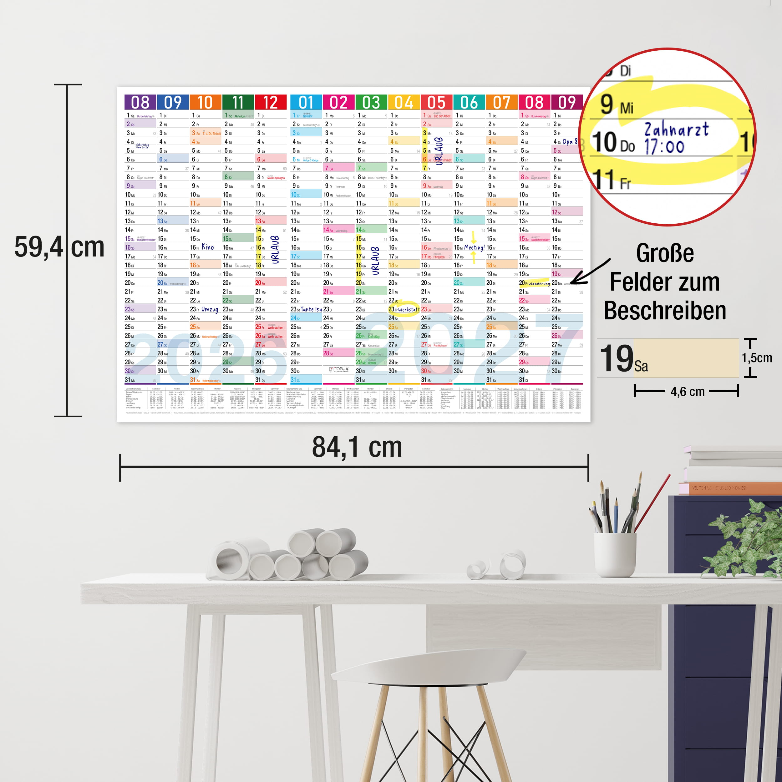 Schuljahreskalender A1 2026/2027 „Color Blocks"