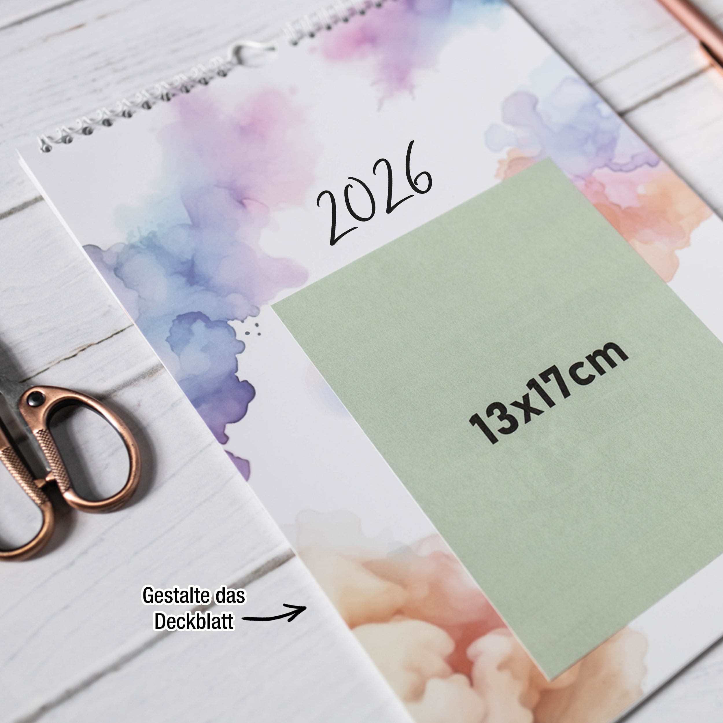 A4 Bastelkalender 2026 "Aquarell"  A4 Bastelkalender 2026 "Aquarell"