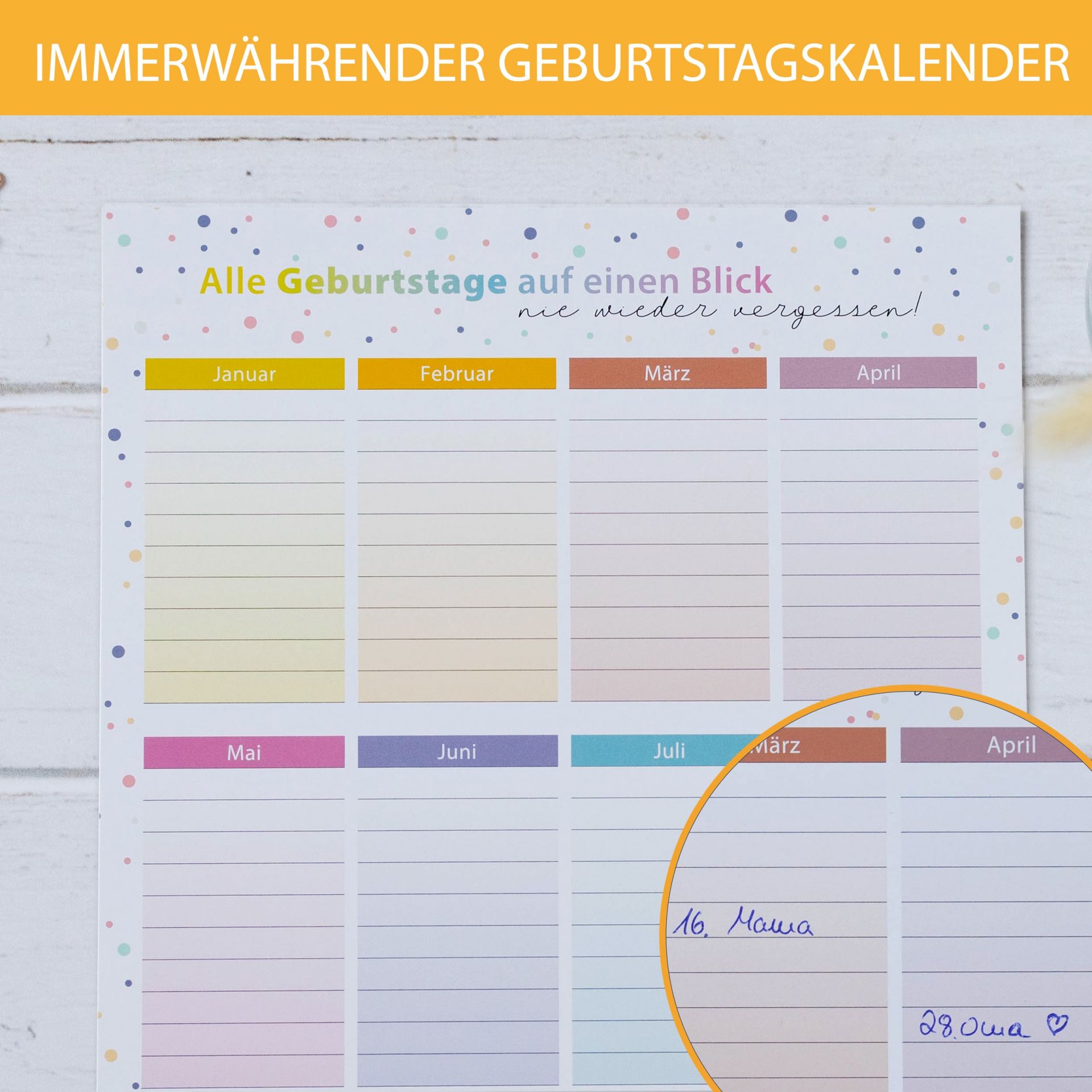 Timr Geburtstagskalender Timr Geburtstagskalender DIN A4 Hoch I tr419